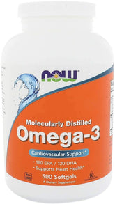 Molecularly distilled Omega3 500 capsules NOW FOODS
